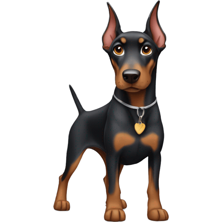 female doberman with un cropped ears emoji