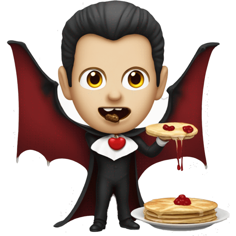 Dracula eating pancakes emoji