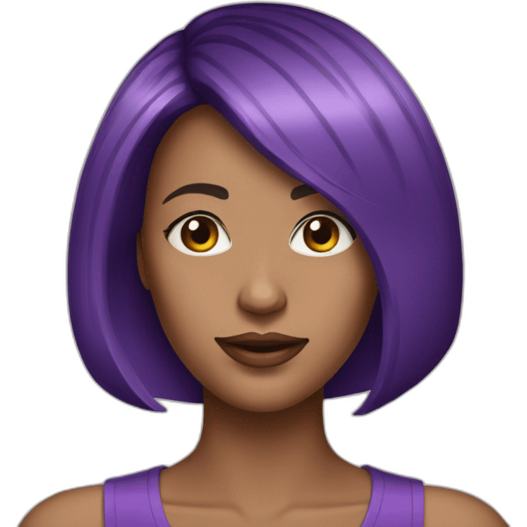 woman with purple asymetric bob haircut emoji