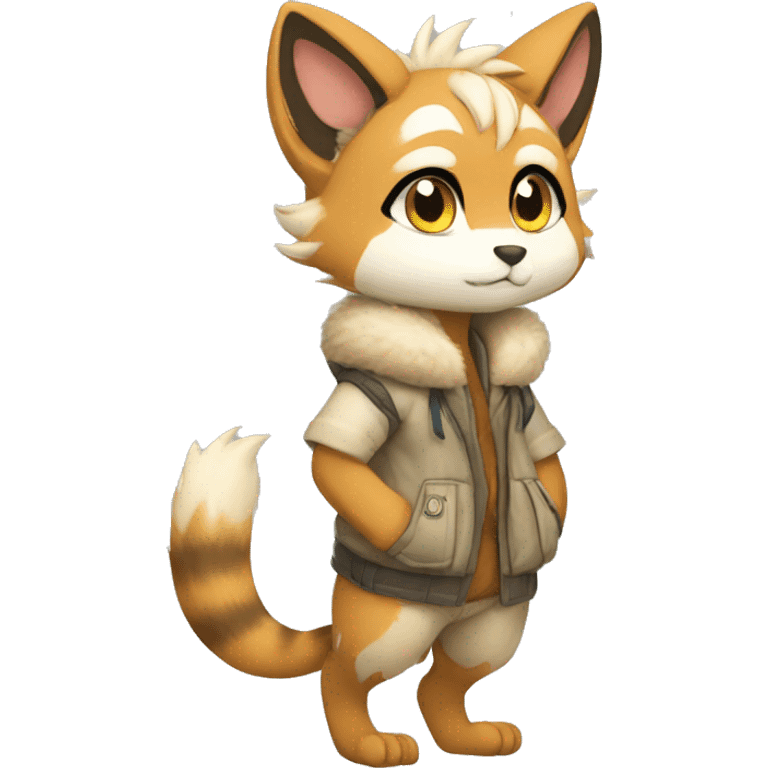 Kemono-style, Chibi, Anthro-Fur-Sona-Fakémon, apparels, Full Body emoji