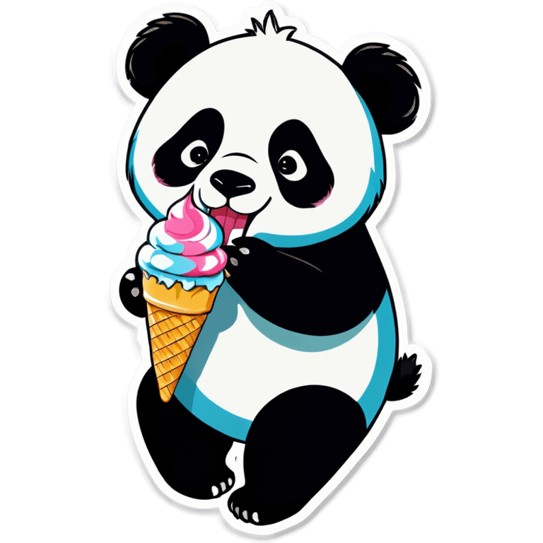 Panda eating ice cream emoji