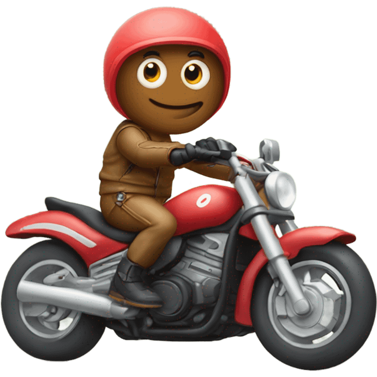 Worm riding motorbike ￼ emoji