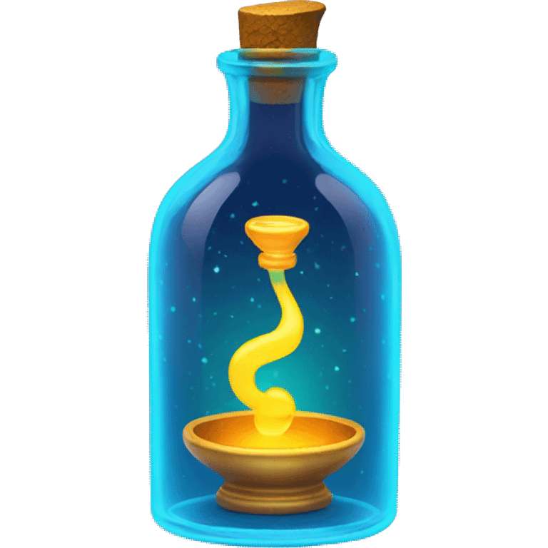 genie in a bottle neon  emoji