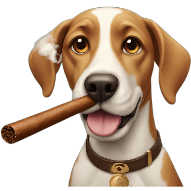 cigar smoking dog emoji