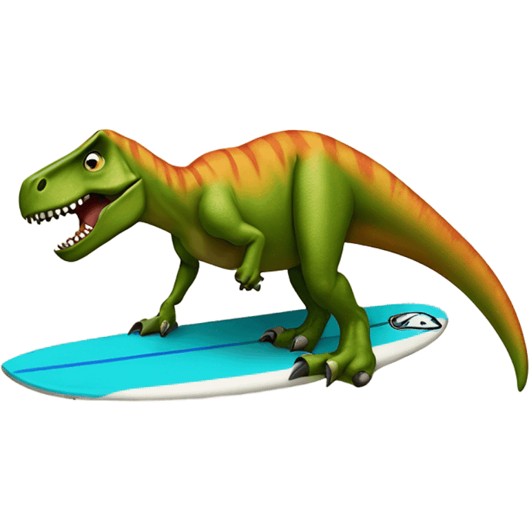 T-Rex and a surfboard emoji