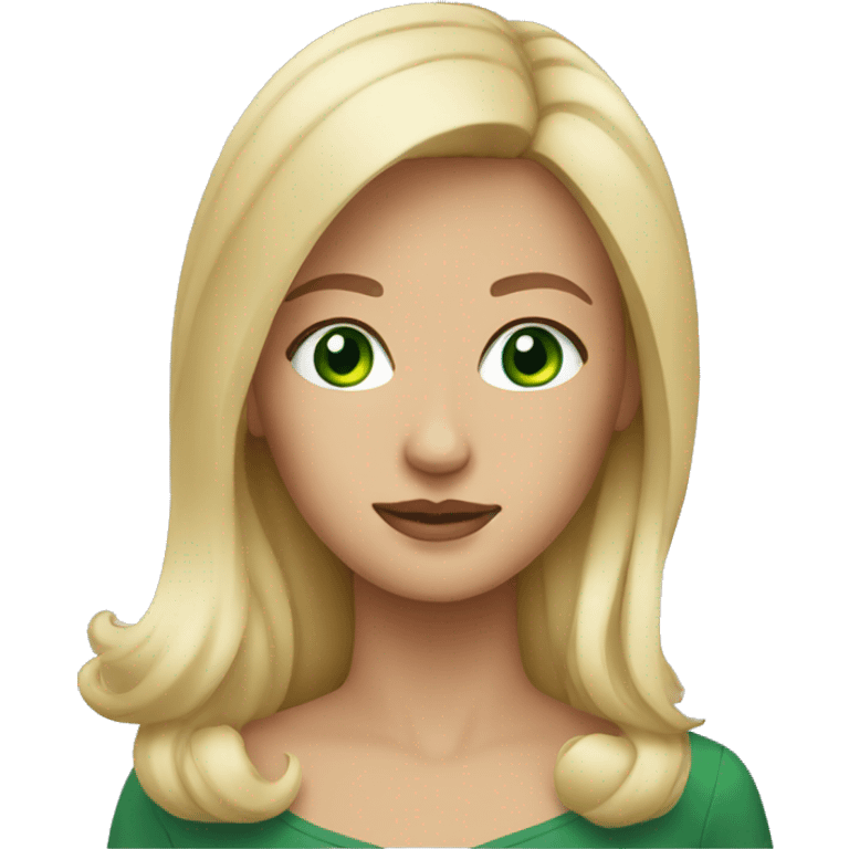 a blonde woman with green eyes  emoji