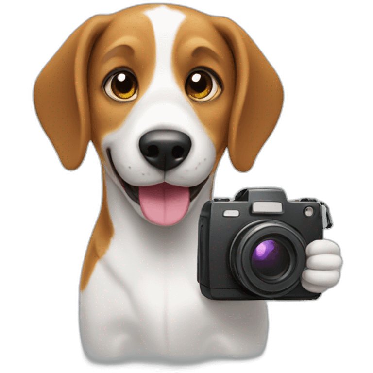 Happy Beagle with camera  emoji