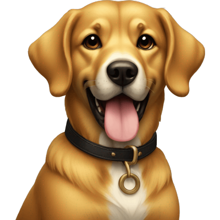 golden dog Brown colour black vintage emoji