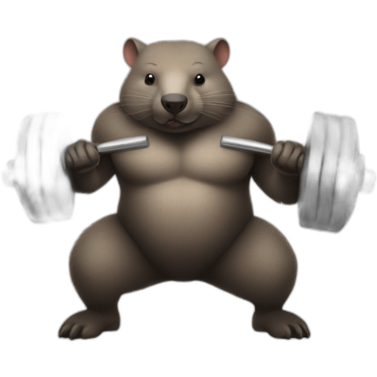 a wombat lifting weights emoji