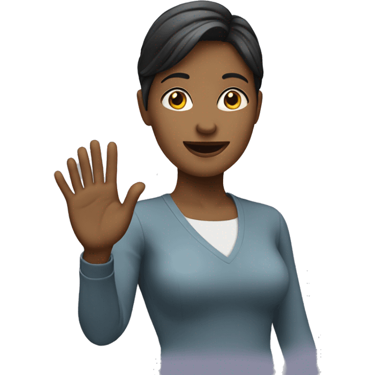 woman raised hand emoji