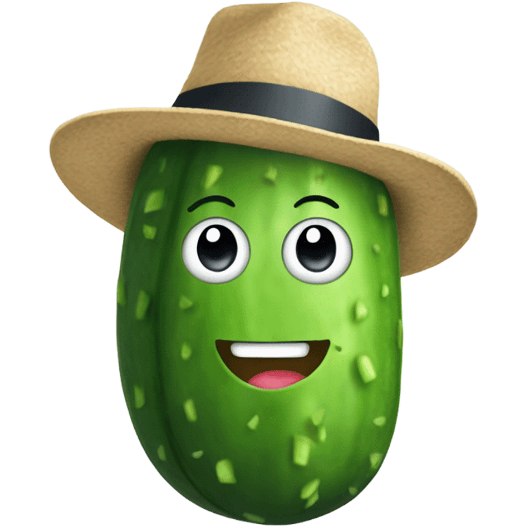 Cucumber wearing hat emoji