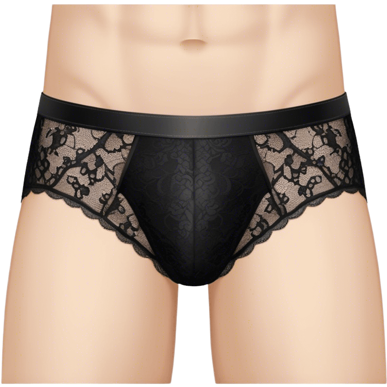 Black lace men’s briefs emoji