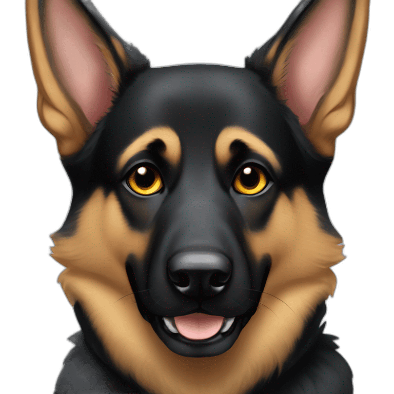 All black German shepherd with tan eye brows emoji