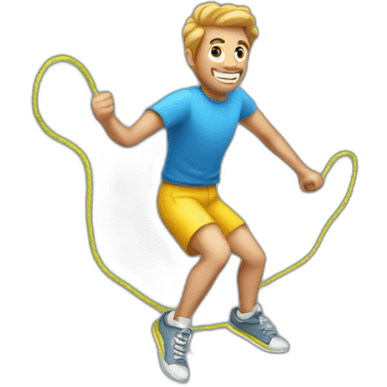 man rope skipping emoji