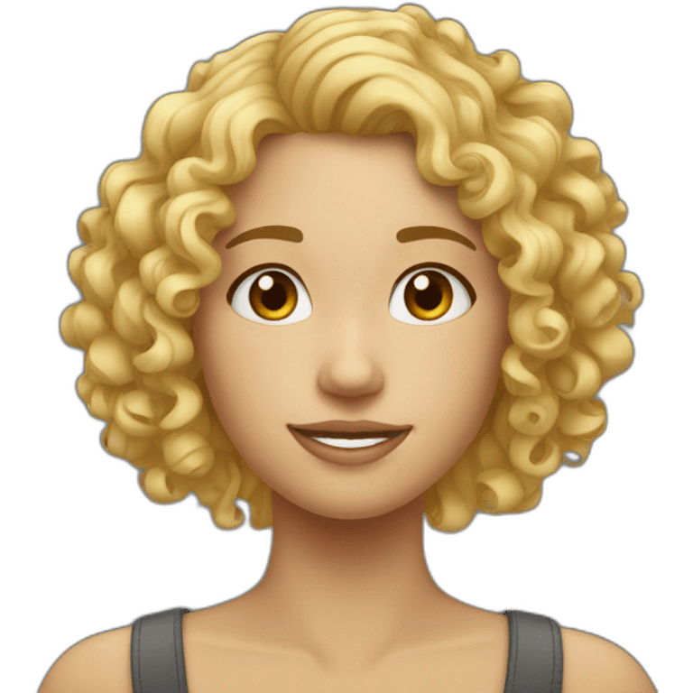 curly-short-hair-blond-teen emoji