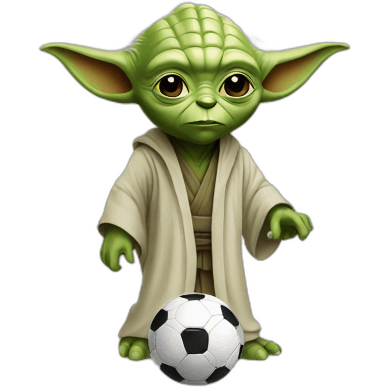 Yoda playing soccer emoji