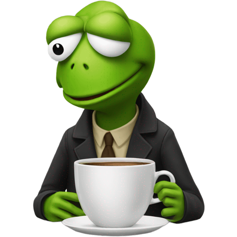 Kermit drinking coffee emoji