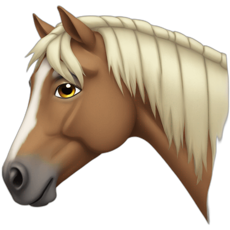 horse but nervous emoji