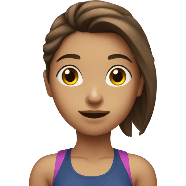 Brown hair girl going to gym  emoji