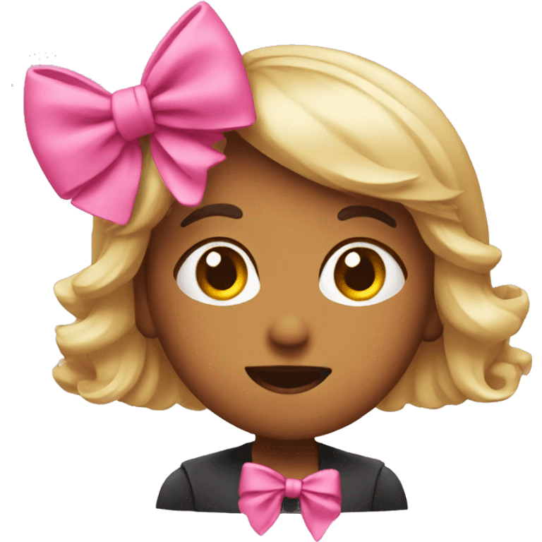 🤭 with pink bow emoji