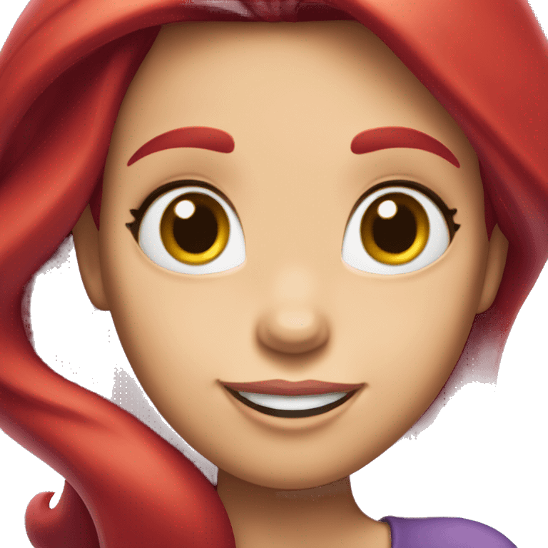 Ariel-the little mermaid-purple top-red hair emoji