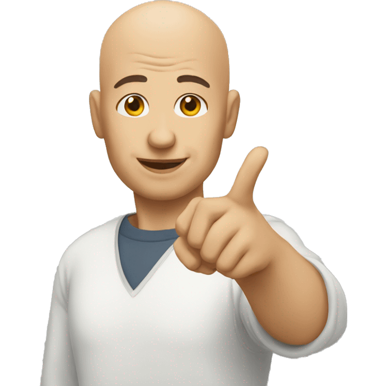 bald man pointing emoji