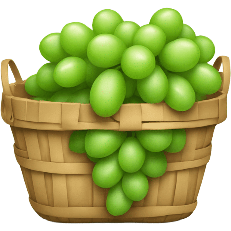 Basket with green grapes emoji