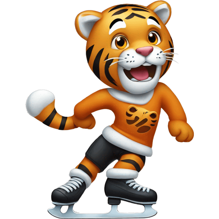 Tiger ice skating  emoji