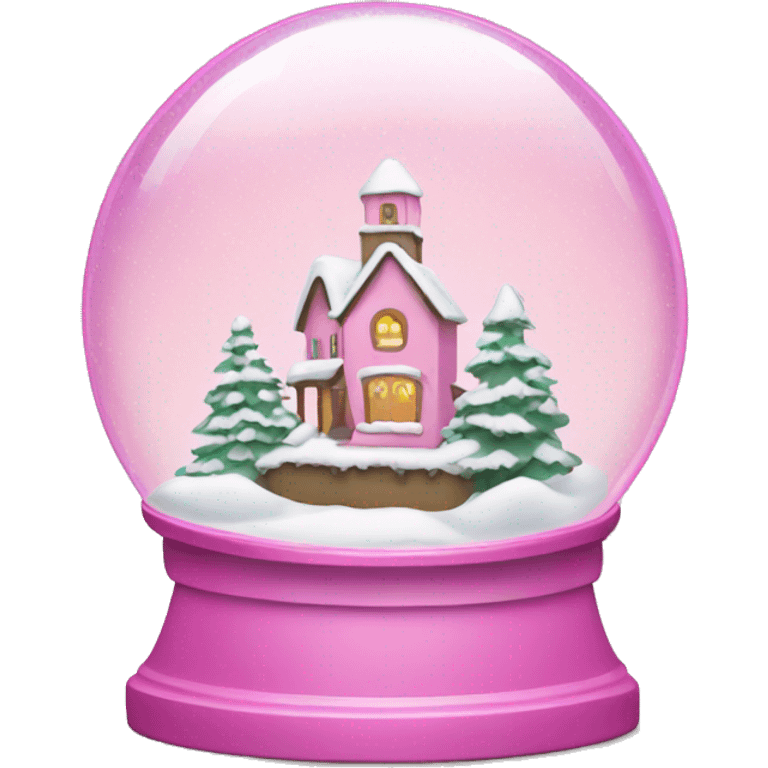 Christmas snow globe in pink emoji