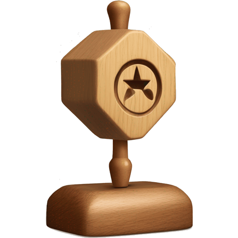 Wooden toy dreidel spinning emoji