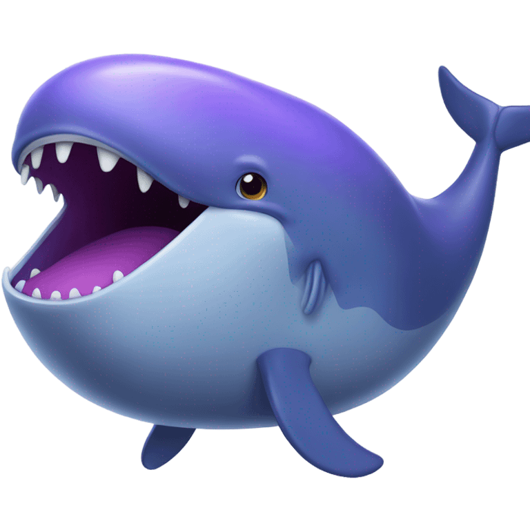 Blue whale purple, open mouth emoji