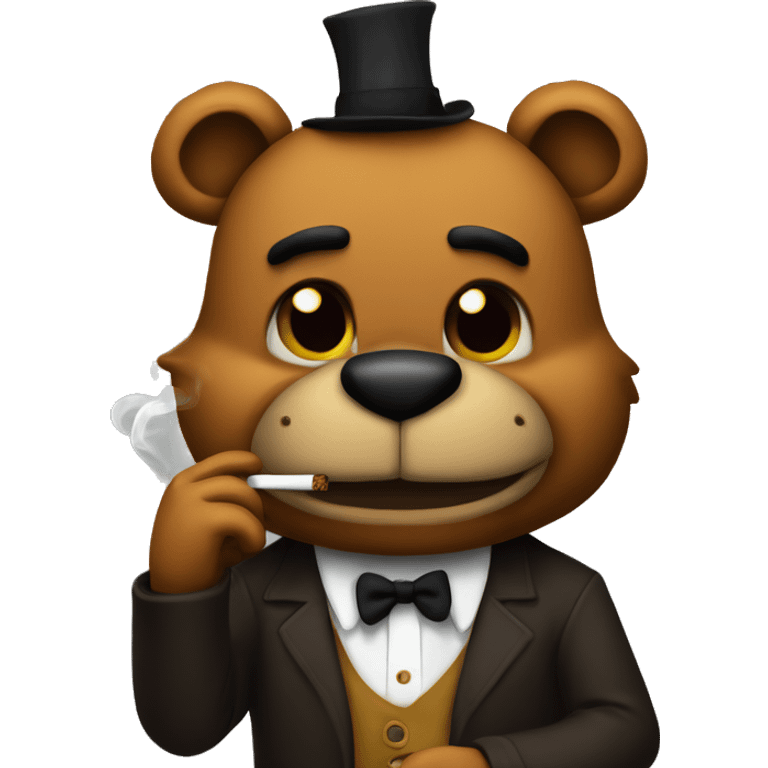 Feddy fazbear sadly smoking a cigarette  emoji