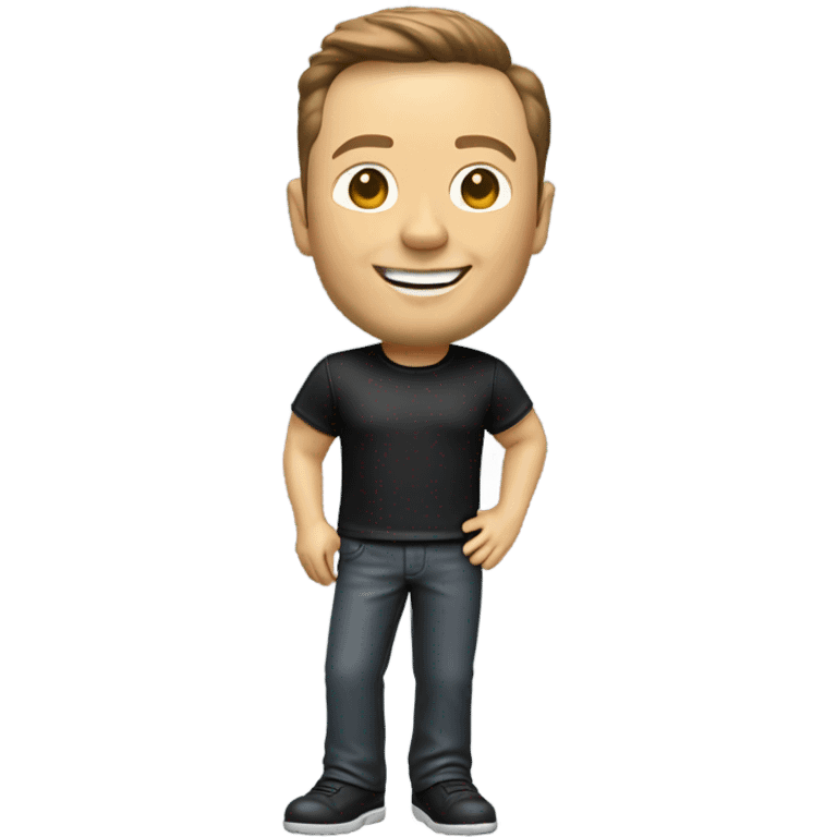 Bobble head Elon musk  emoji