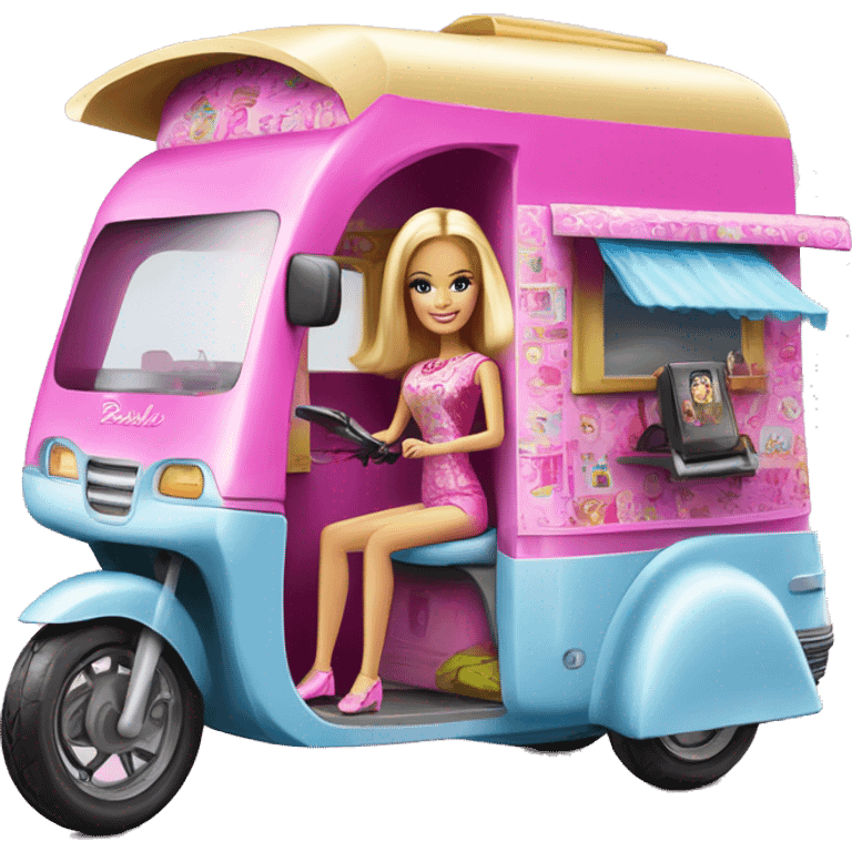 Barbie dream house Caravan motorbike tuk tuk  emoji