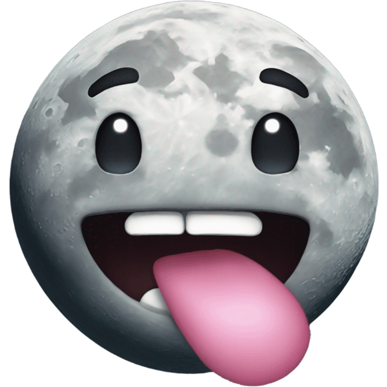 moon with tongue sticking out  emoji