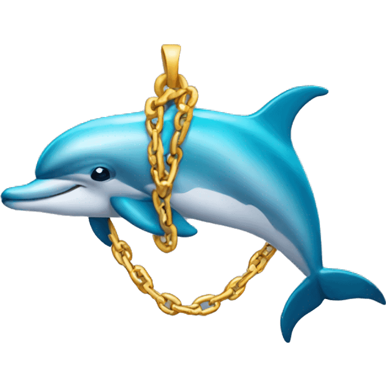 dolphin wearing a big chain emoji