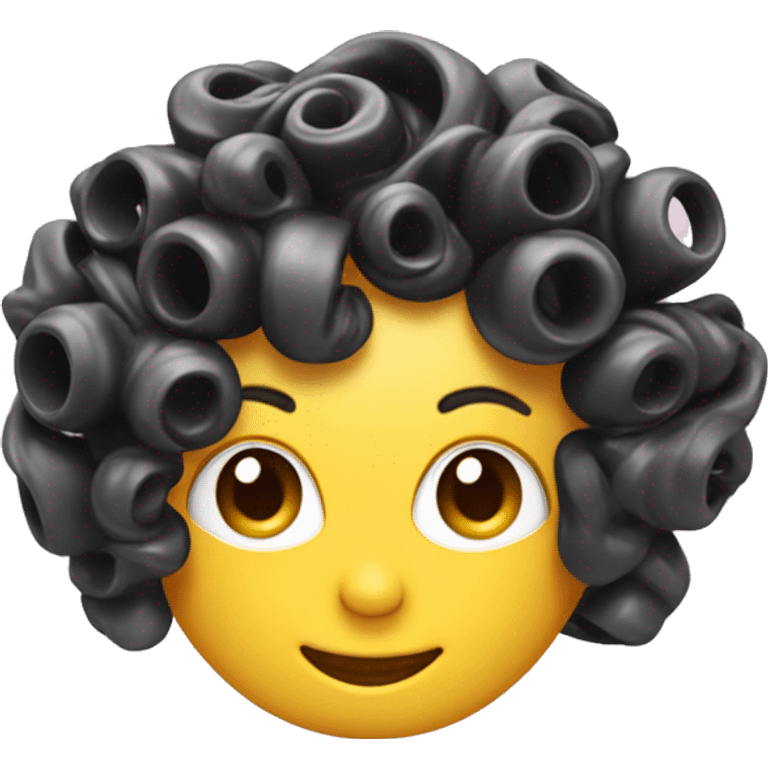 a plastic curler for hair on desk emoji