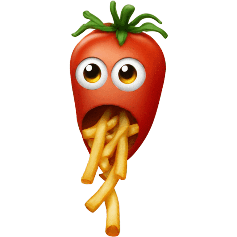 Tomato eating fry emoji