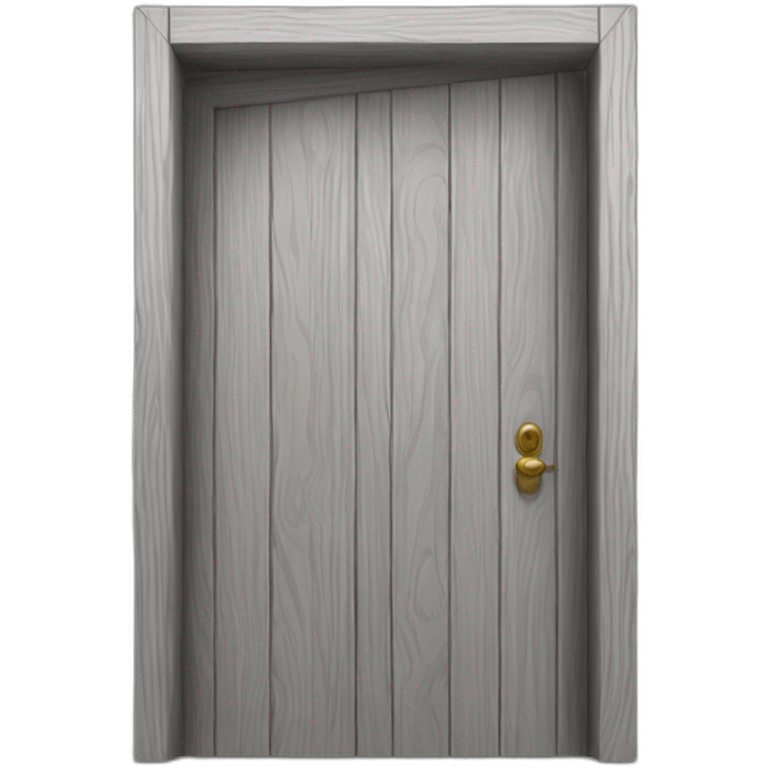 One gray wood open door perspective emoji