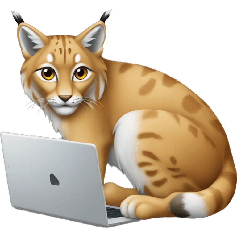 A lynx with a laptop emoji