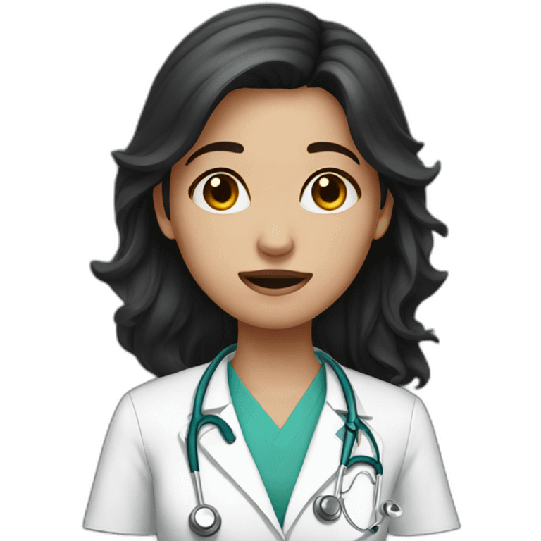 crying doctor girl dark hair emoji