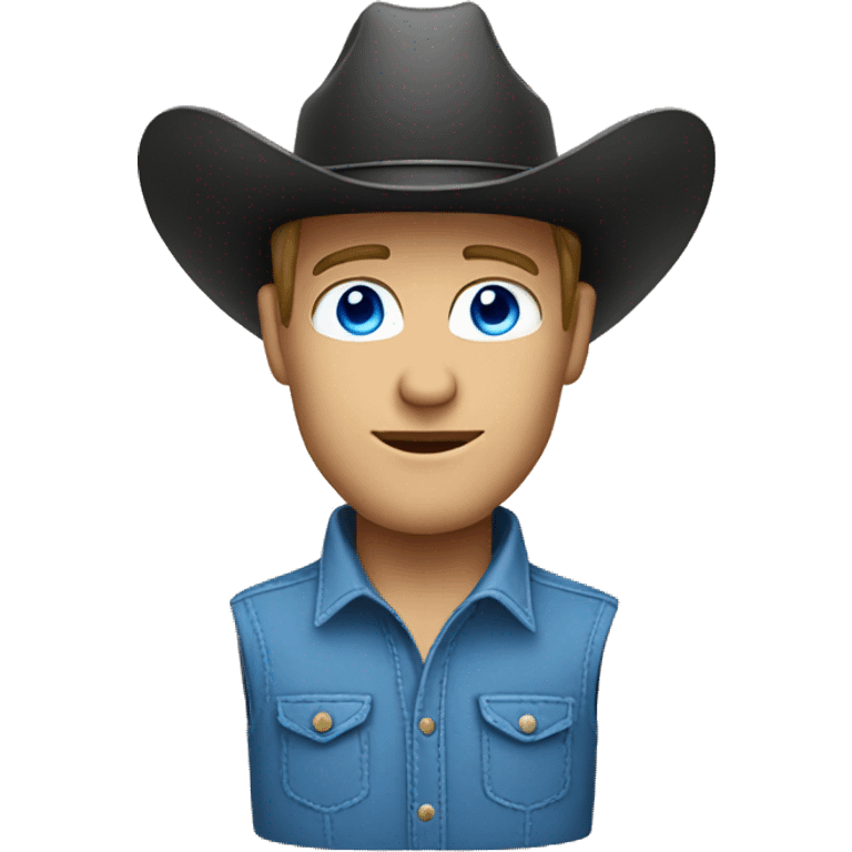 white man with blue eyes wearing cowboy hat  emoji