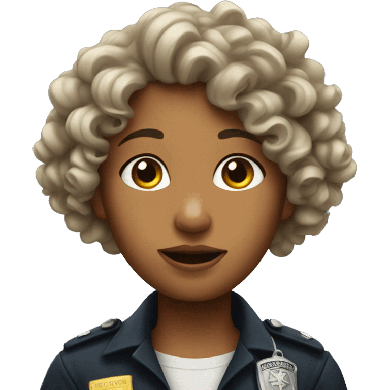 curly hair girl getting arrested emoji