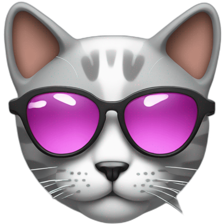 cool cat with heart shades emoji