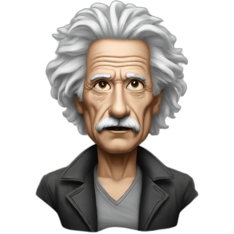 Einstein makeup as terminator emoji