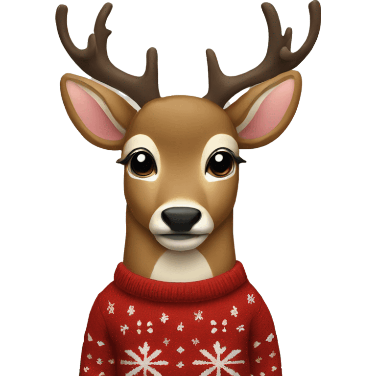 deer in a Christmas sweater emoji