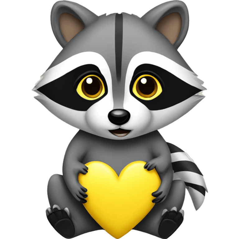 raccoon with yellow heart  emoji