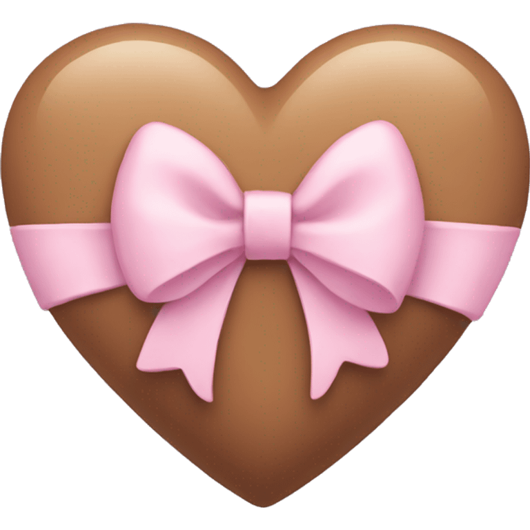 pastel brown heart with a bow emoji