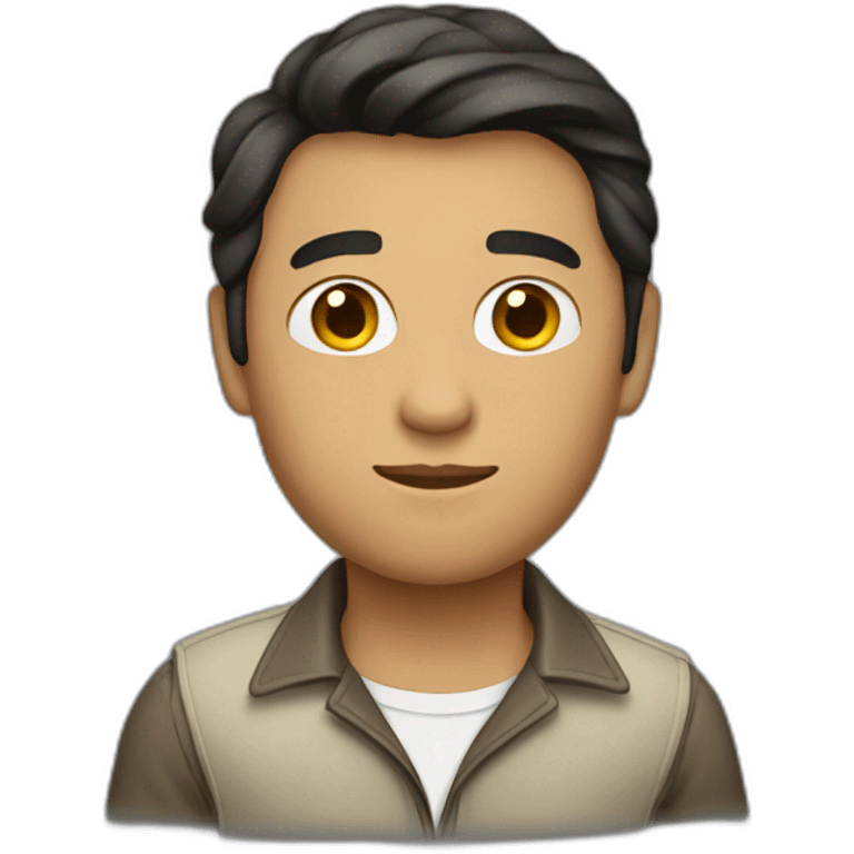 Journalist informal cloth tanned dark hair emoji