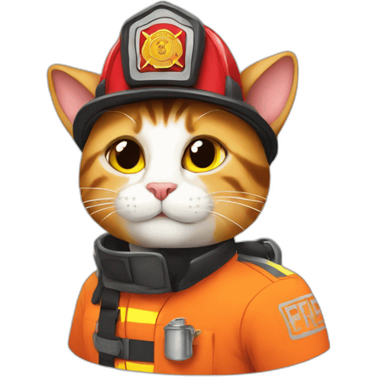 a firefighter cat emoji